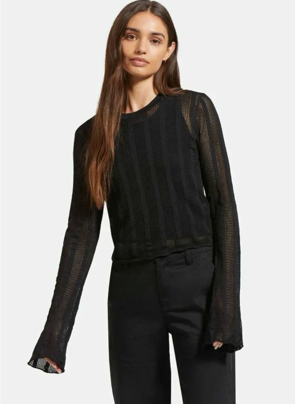 Brixton Sheer Knit Long Sleeve Top